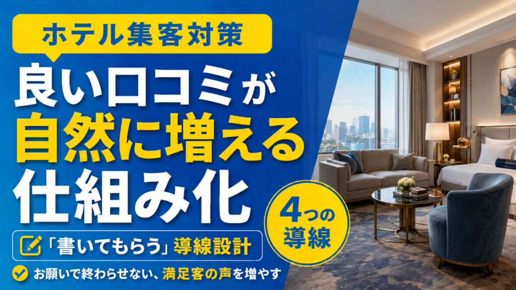 【ホテル集客対策】良い口コミが自然に増える仕組み化