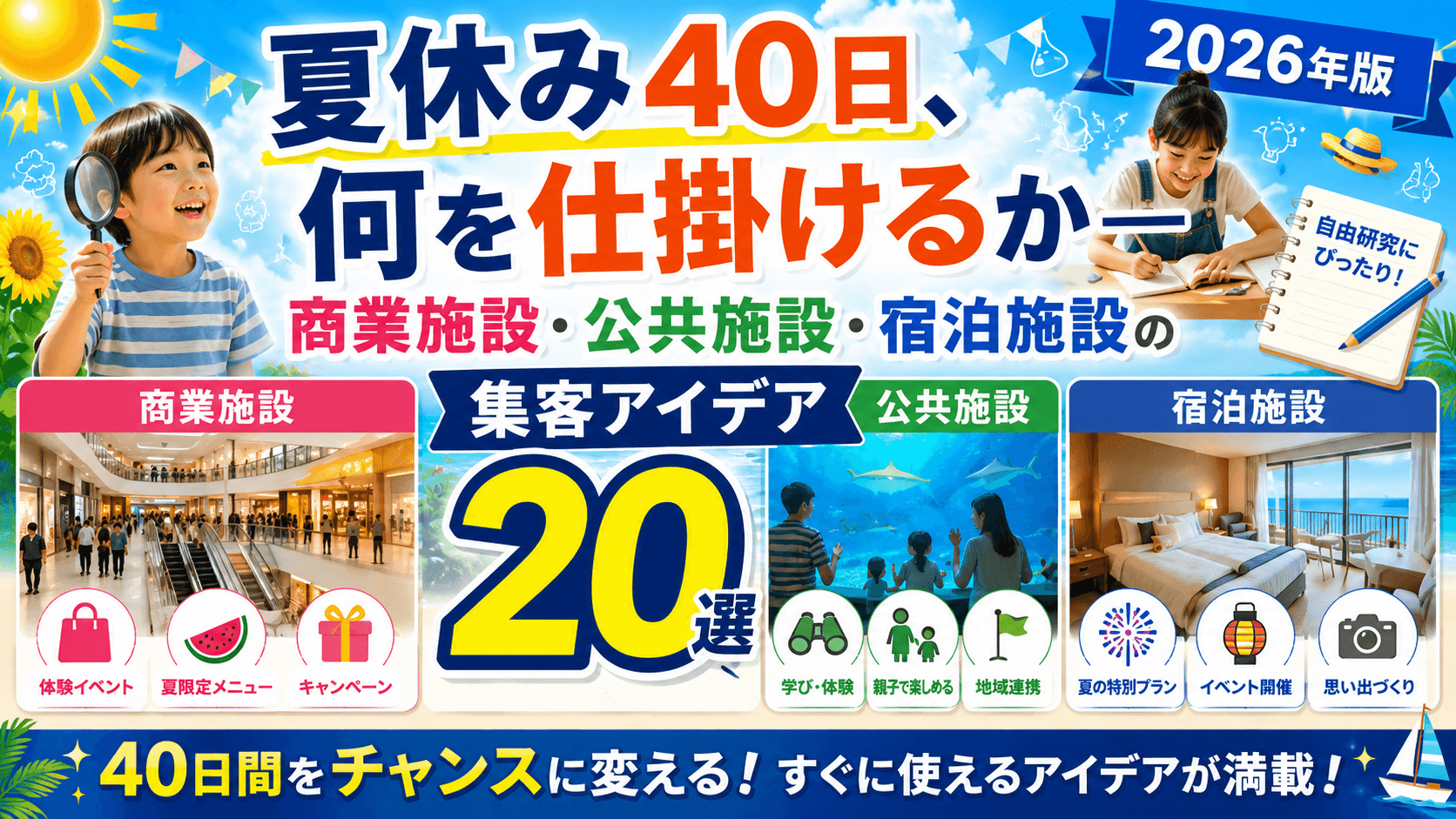 「夏休み40日、何を仕掛けるか」——商業施設・公共施設・宿泊施設の集客アイデア20選【2026年版】